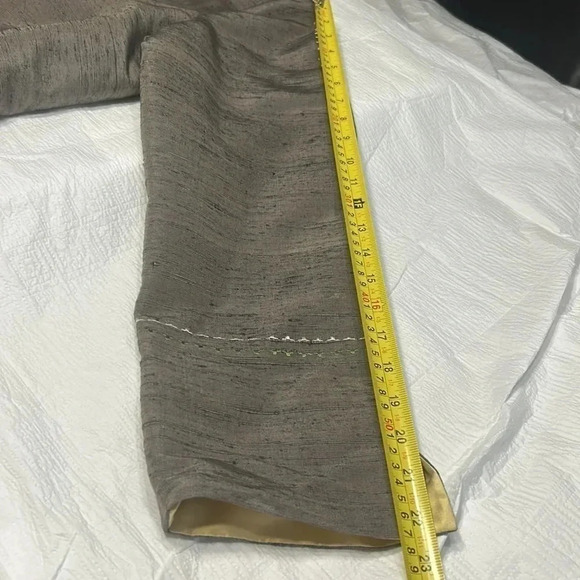 100 Thai silk green gray yellow open front Blazer  Size44. SHINAWATRA - Picture 9 of 16